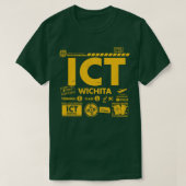 Wichita ICT luchthavencode Reisdag Retro T-shirt (Design voorkant)