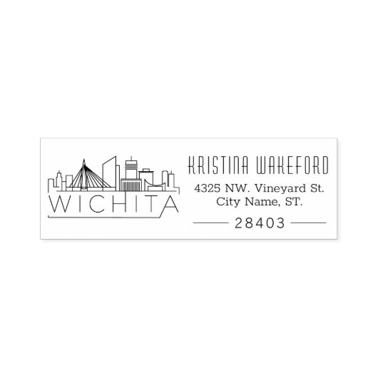 Wichita, Kansas | Aangepast zelfinkend stempel voo (Design)