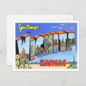 Wichita, Kansas  Big Letters Briefkaart (Voorkant / Achterkant)