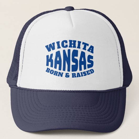Wichita Kansas Born en Raised Trucker Pet (Voorkant)
