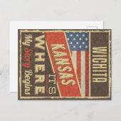 Wichita Kansas Briefkaart (Voorkant / Achterkant)
