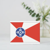 Wichita Kansas ICT Flag Briefkaart (Staand voorkant)