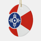 Wichita Kansas ICT Flag Keramisch Ornament (Rechts)