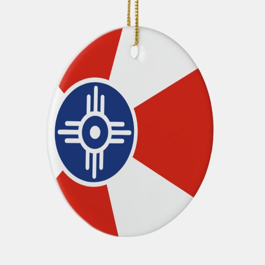 Wichita Kansas ICT Flag Keramisch Ornament (Rechts)