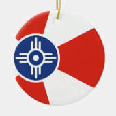Wichita Kansas ICT Flag Keramisch Ornament (Voorkant)