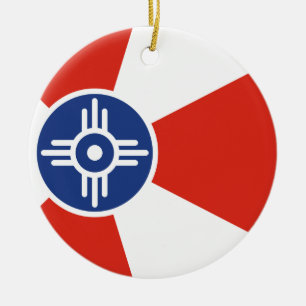 Wichita Kansas ICT Flag Keramisch Ornament