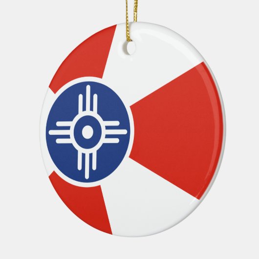 Wichita Kansas ICT Flag Keramisch Ornament (Links)