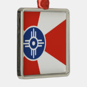 Wichita Kansas ICT Flag Metalen Ornament (Rechts)