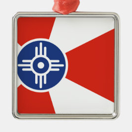 Wichita Kansas ICT Flag Metalen Ornament