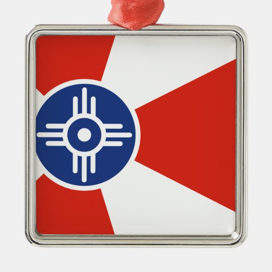 Wichita Kansas ICT Flag Metalen Ornament (Voorkant)