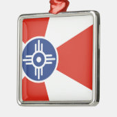 Wichita Kansas ICT Flag Metalen Ornament (Links)