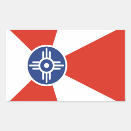 Wichita Kansas ICT Flag Rechthoekige Sticker
