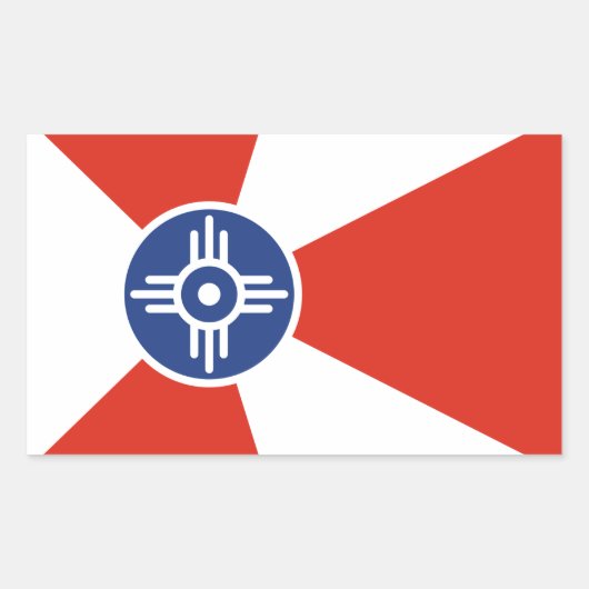 Wichita Kansas ICT Flag Rechthoekige Sticker (Voorkant)