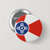 Wichita Kansas ICT Flag Ronde Button 5,7 Cm (Voorkant /achterkant)