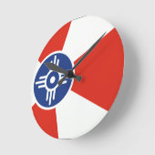 Wichita Kansas ICT Flag Ronde Klok (Hoek)
