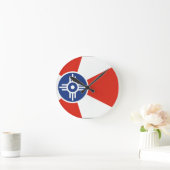 Wichita Kansas ICT Flag Ronde Klok (Huis)