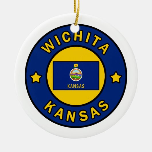 Wichita Kansas Keramisch Ornament (Voorkant)
