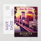 Wichita, Kansas, Reizen Briefkaart, Save The Date (Voorkant / Achterkant)