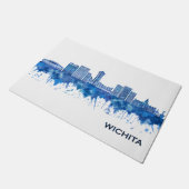 Wichita Kansas Skyline Blue Deurmat (Schuin)