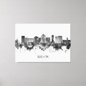 Wichita Kansas Skyline BW Canvas Afdruk (Voorkant)