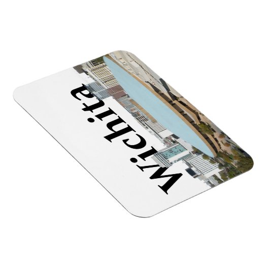 Wichita Kansas Skyline met Wichita in de lucht Magneet (Rechterzijde)