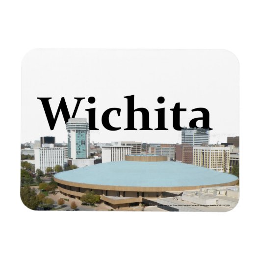 Wichita Kansas Skyline met Wichita in de lucht Magneet (Horizontaal)