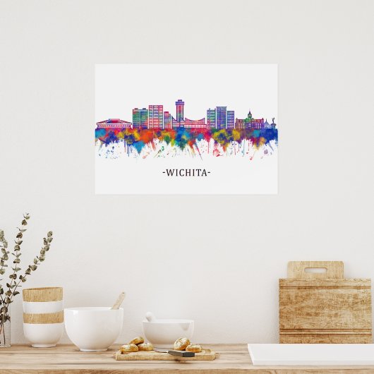 Wichita Kansas Skyline Poster (Keuken)