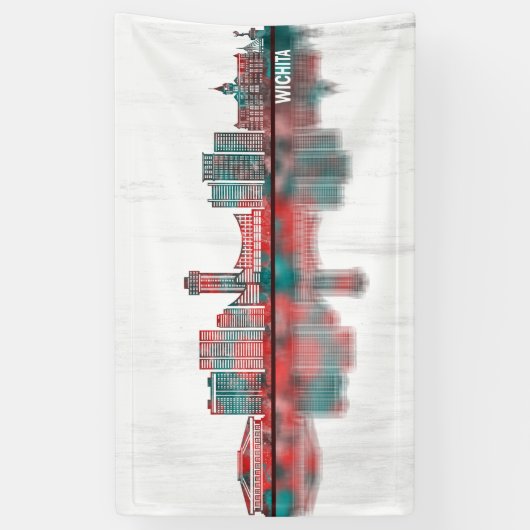 Wichita Kansas Skyline Spandoek (Verticaal)