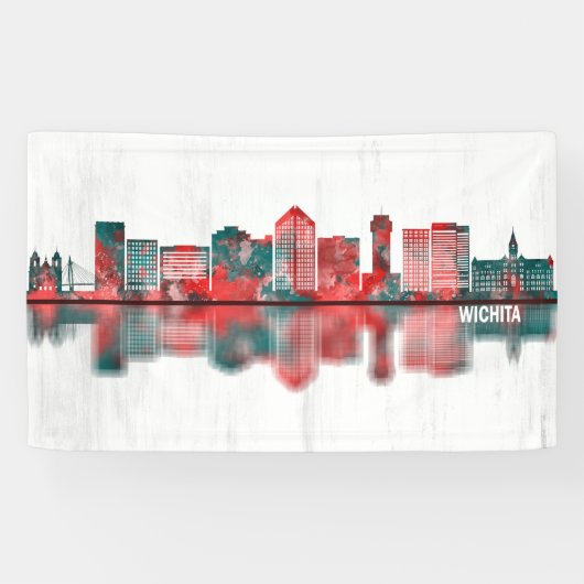 Wichita Kansas Skyline Spandoek (Horizontaal)