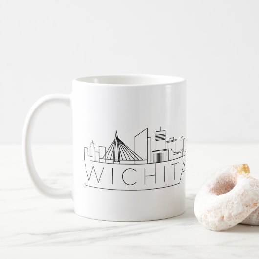 Wichita, Kansas Stylized Skyline Koffiemok (Met donut)
