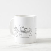 Wichita, Kansas Stylized Skyline Koffiemok (Voorkant links)