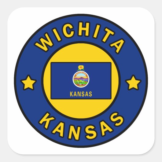 Wichita Kansas Vierkante Sticker (Voorkant)