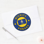 Wichita Kansas Vierkante Sticker (Envelop)