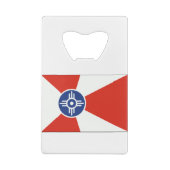 Wichita KS ICT Flag Creditkaart Flessenopener (Achterkant)