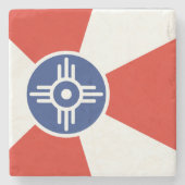 Wichita KS ICT Flag Stenen Onderzetter (Voorkant)
