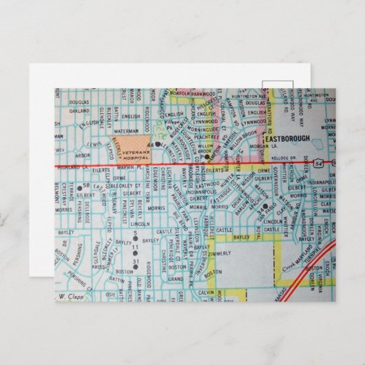 Wichita, KS kaart (Voorkant / Achterkant)