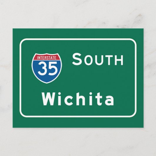 Wichita, KS Road Sign Briefkaart (Voorkant)