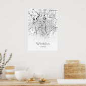 Wichita Map - Kansas - City Map Poster (Keuken)