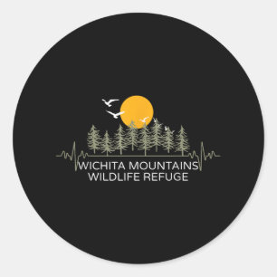 Wichita Mountains Wildlife Refuge Heartbeat Camper Ronde Sticker