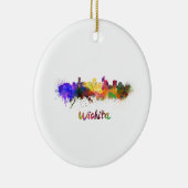 Wichita skyline in waterverf keramisch ornament (Rechts)