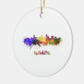 Wichita skyline in waterverf keramisch ornament (Links)