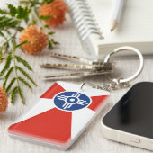 Wichita vlag Kansas staat Amerika Sleutelhanger (Voorkant Rechts)