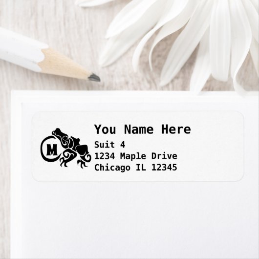 Wick Tribal Frog Monogram Etiket (Insitu)