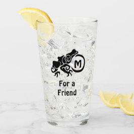 Wick Tribal Frog Monogram Glas