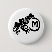 Wick Tribal Frog Monogram Ronde Button 5,7 Cm (Voorkant)