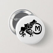 Wick Tribal Frog Monogram Ronde Button 5,7 Cm (Voorkant /achterkant)