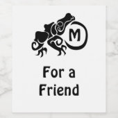 Wick Tribal Frog Monogram Wijn Etiket (Enkel label)