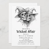 Wicked Affair Halloween Gothic Skull Invit Kaart (Voorkant / Achterkant)