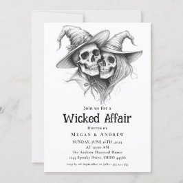 Wicked Affair Halloween Gothic Skull Invit Kaart