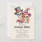 Wicked Affair Halloween  Gothic Skull Invit Kaart (Voorkant)